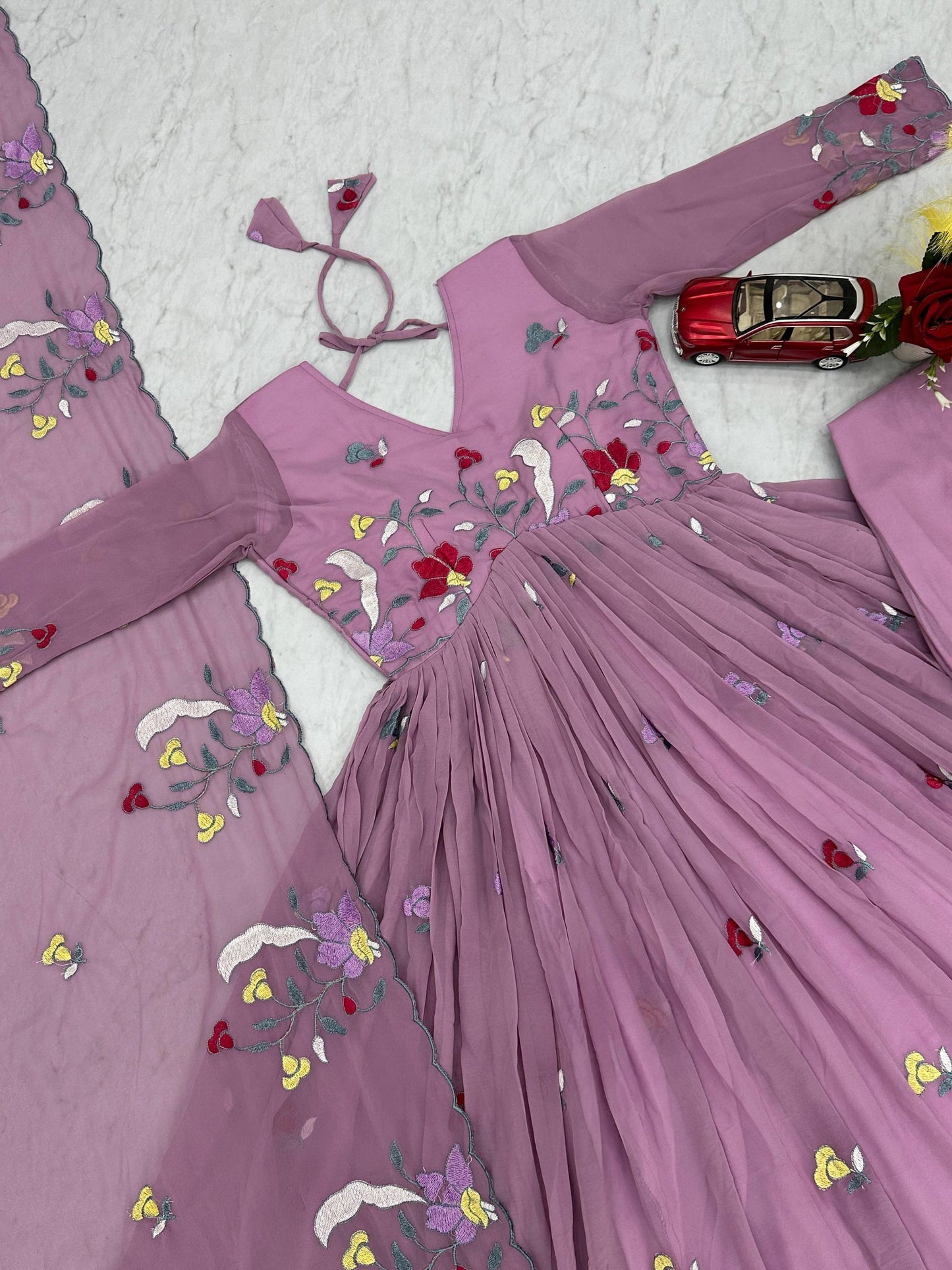 ✨ Elegant Embroidered Gown Set ✨