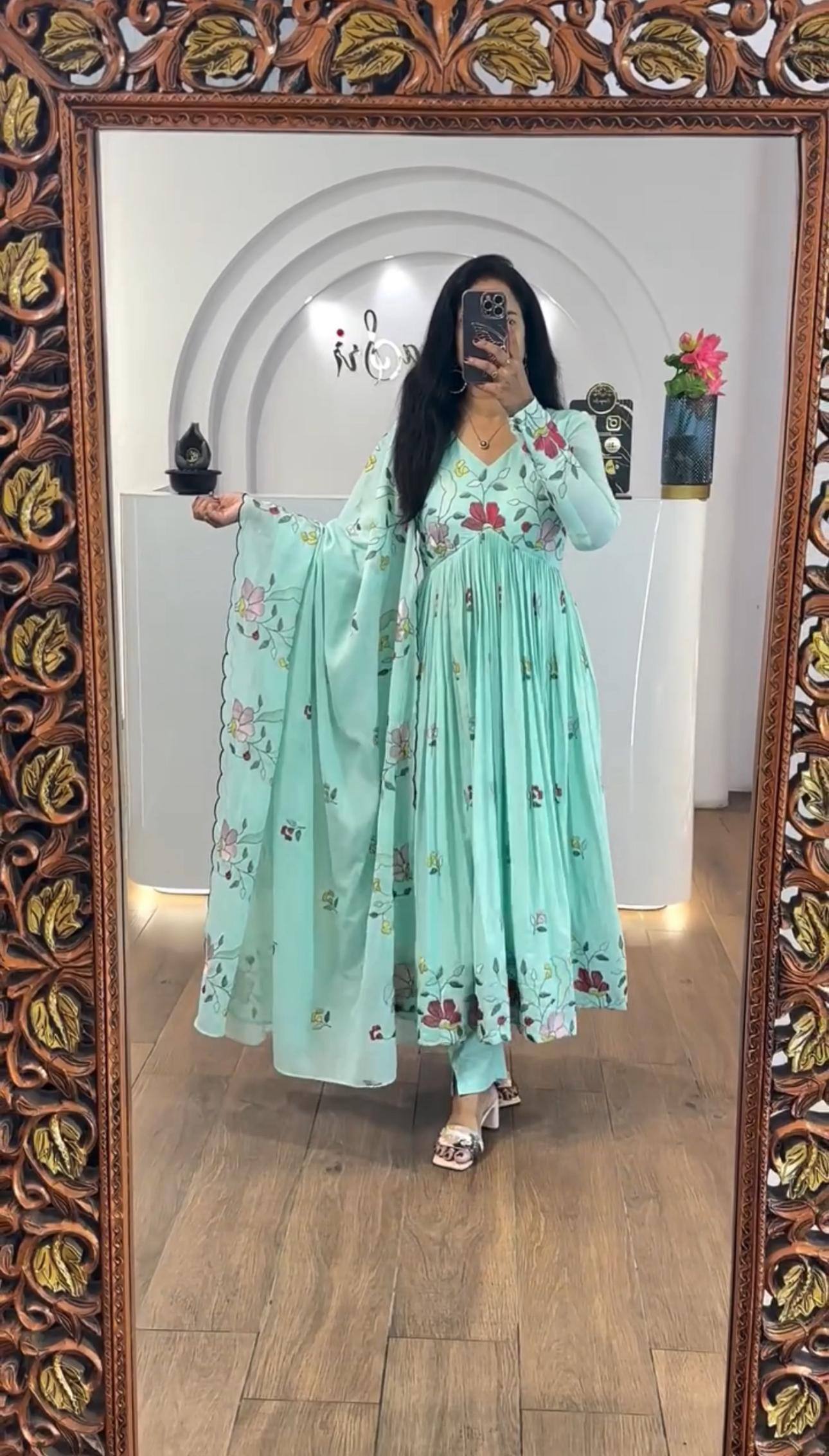 ✨ Elegant Embroidered Gown Set ✨