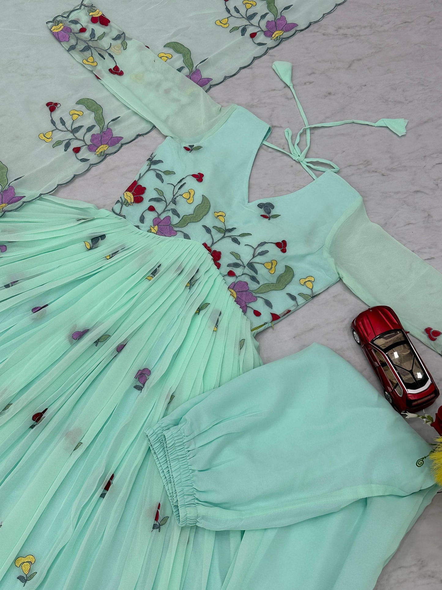 ✨ Elegant Embroidered Gown Set ✨