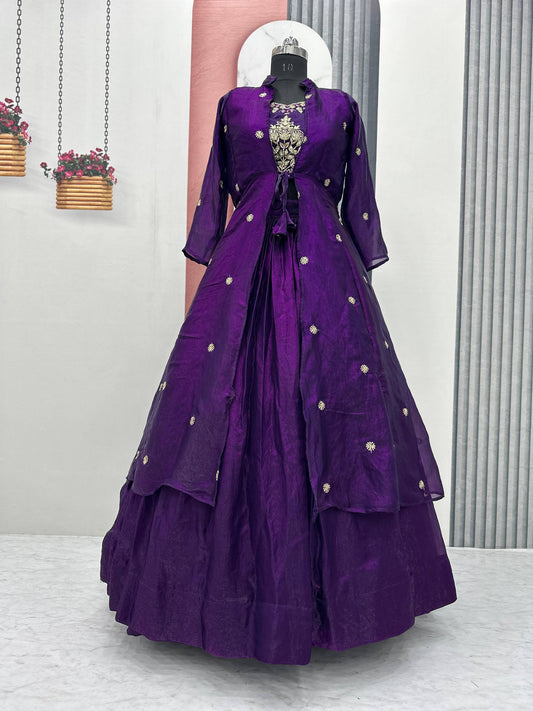 ✨ Elegant Fendy Silk Lehenga Set with Shrug – Real Hand Work Detailing 👗