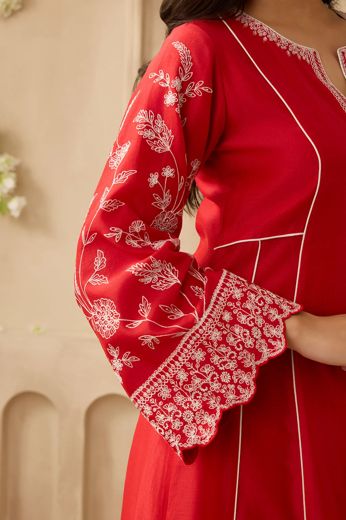 NEW BEAUTIFUL ROMAN SILK KURTA SET