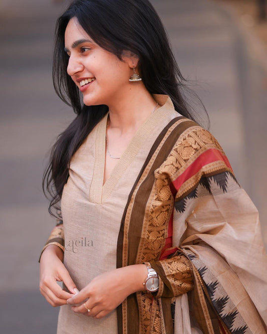 Hand Zari Weaving South Cultural Prints