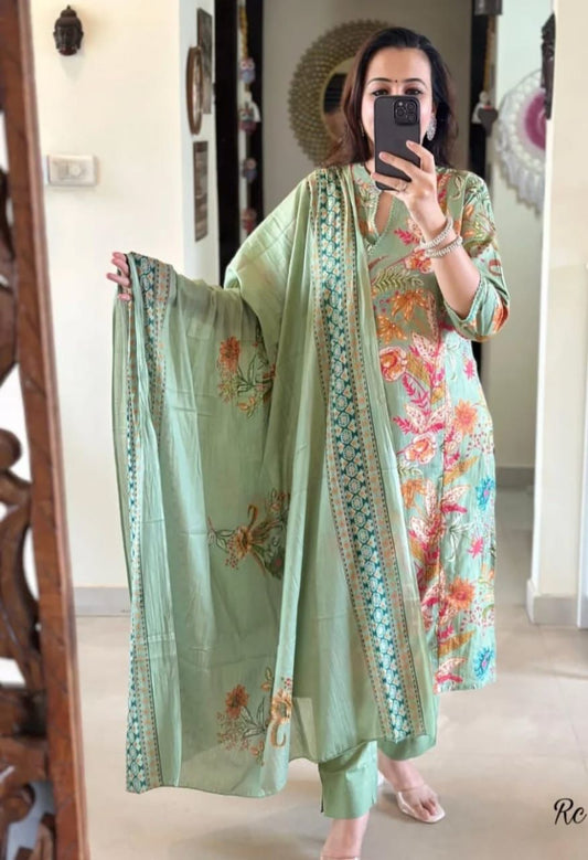 FANCY FESTIVE WEAR COTTON KURTI