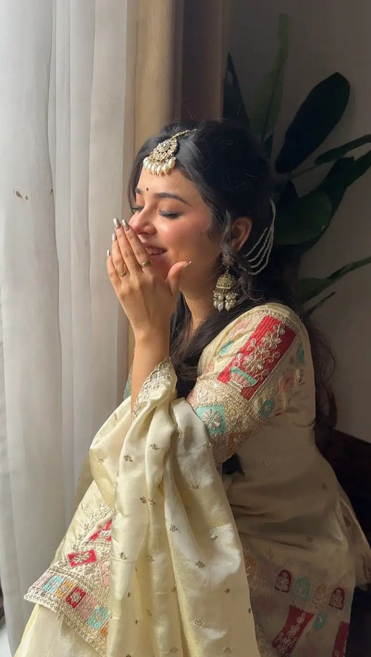 Designer Party Wear Set –Top, Palazzo & Dupatta