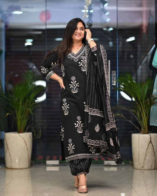 Beautiful Printed Cotton Suit Set