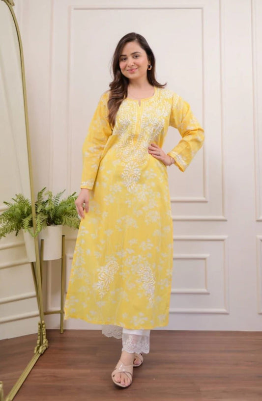 New Mul Mul Cotton Chikankari Kurtas