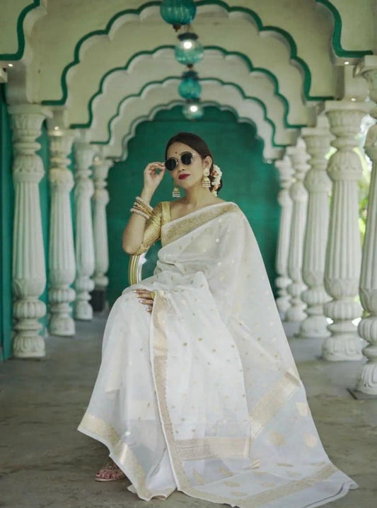Elegant Soft Lichi Silk Saree with Jacquard Work
