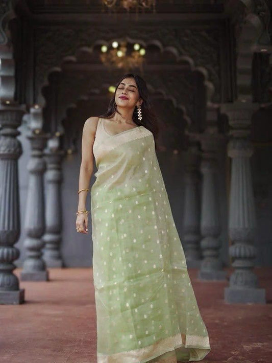 Elegant Soft Lichi Silk Saree with Jacquard Work