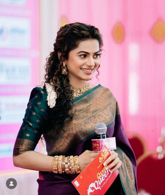 Elegant Soft Lichi Silk Saree with Jacquard Work