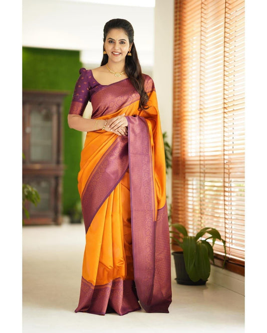 Elegant Soft Lichi Silk Saree with Jacquard Work