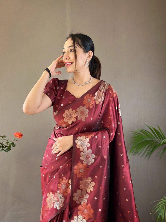 Elegant Soft Lichi Silk Saree with Jacquard Work