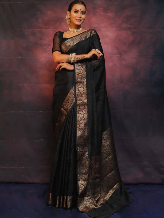 Elegant Soft Lichi Silk Saree with Rich Jacquard Work