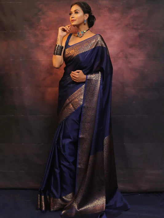 Soft Lichi Silk Saree with Rich Pallu & Jacquard Work