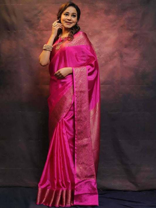 Soft Lichi Silk Saree with Rich Pallu