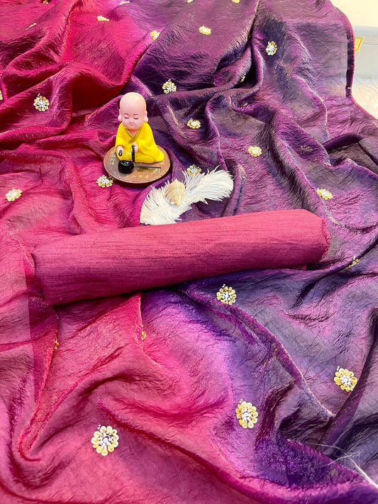 Premium Padding Fandy Satin Saree