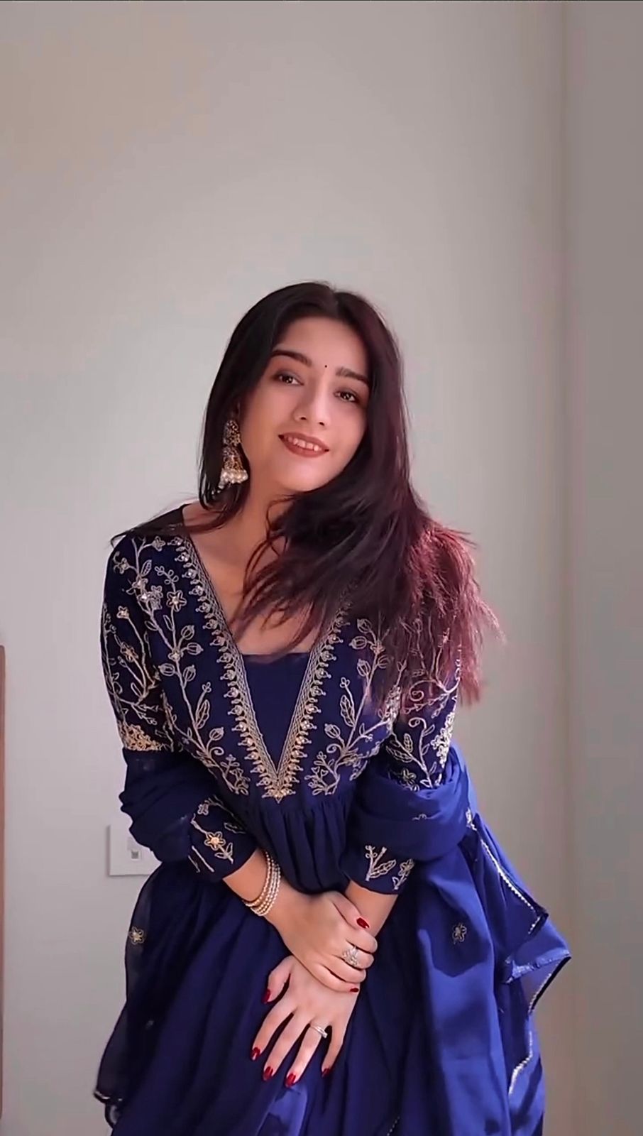 Beautiful Embroidered Gown with Dupatta Set