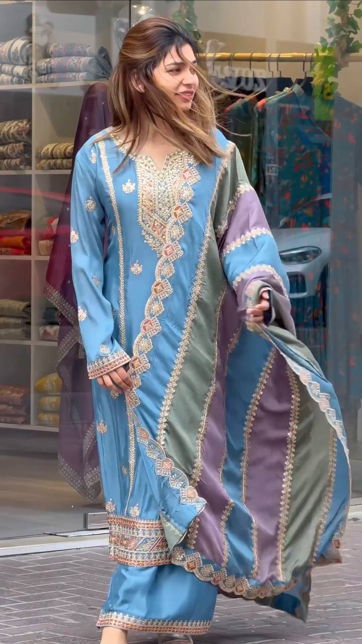 Designer Party Wear Heavy Faux Georgette Set