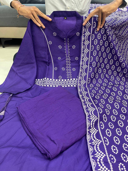 Royal Muse – Pure Muslin Silk Suit Set with Dupatta & Moti Mala (4-Piece Set) ❤🥰
