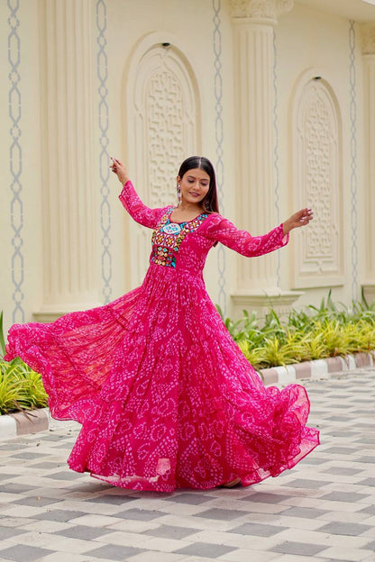 🌟 Navratri Special – Gamathi Work Gown 💃🏽✨