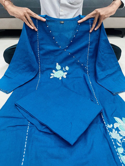 💖“Pearl Grace” – South Cotton Suit Set with Signature Moti Mala (3-Piece Ensemble)❤