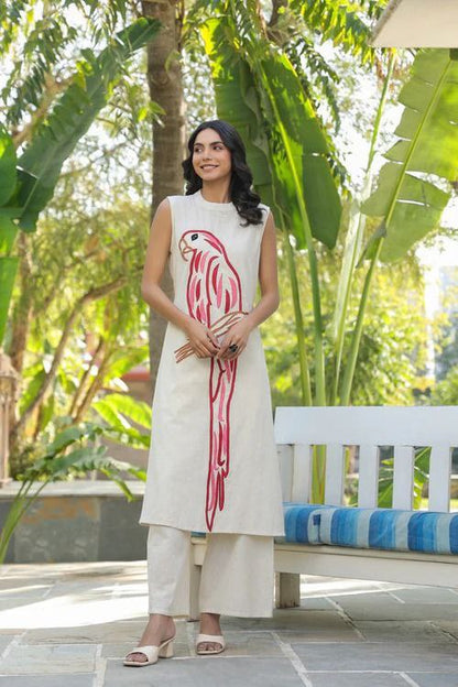 Pure South Cotton Embroidered Suit Set with Attachment Sleeves (3-Piece Set) ❤