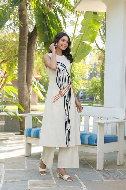 Pure South Cotton Embroidered Suit Set with Attachment Sleeves (3-Piece Set) ❤