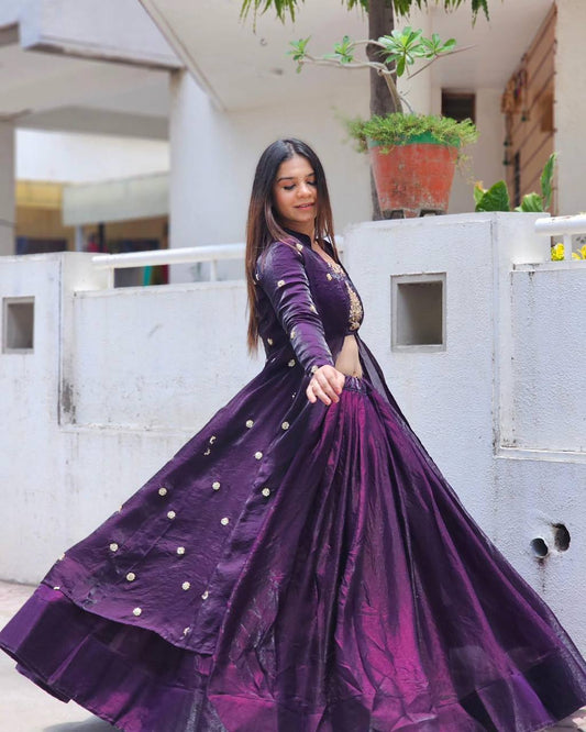 ✨ Elegant Fendy Silk Lehenga Set with Shrug – Real Hand Work Detailing 👗