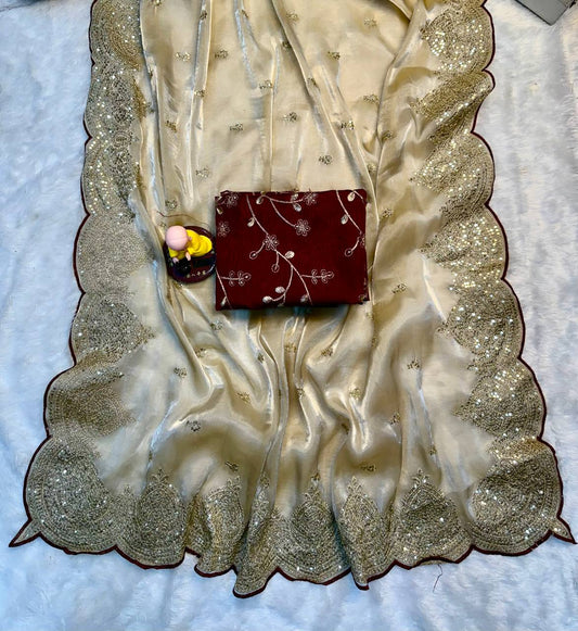 The Designer Collection: Heavy Jimmy Choo Silk Saree