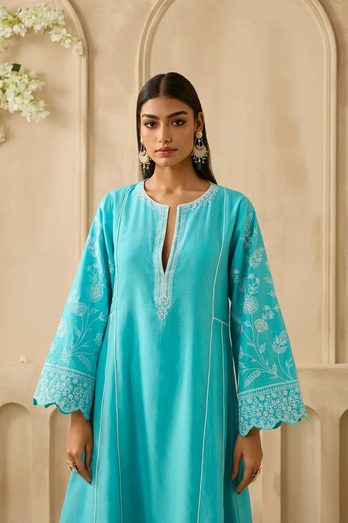 NEW BEAUTIFUL ROMAN SILK KURTA SET