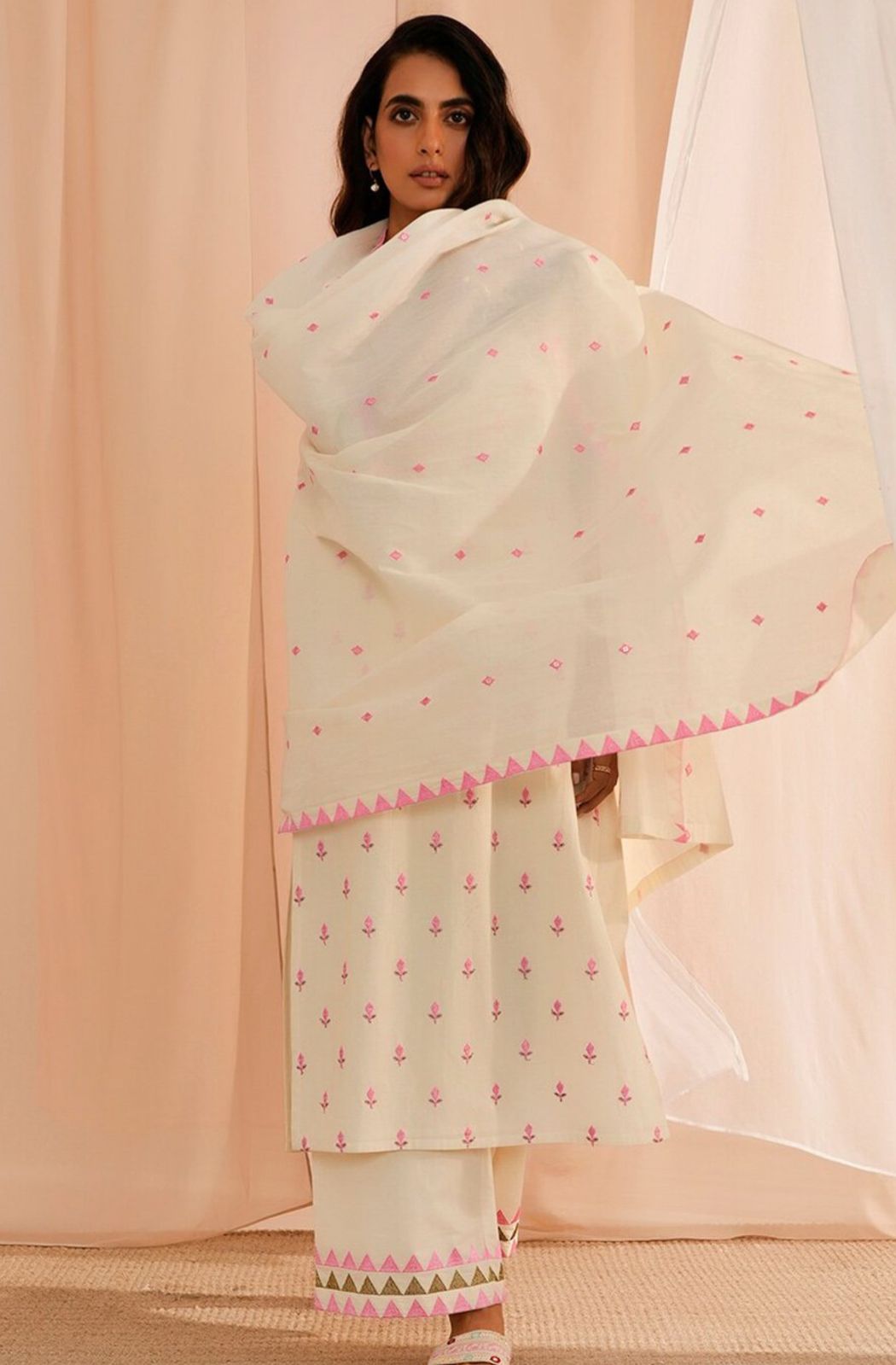 NEW PURE COTTON  WHITE KURTA SET