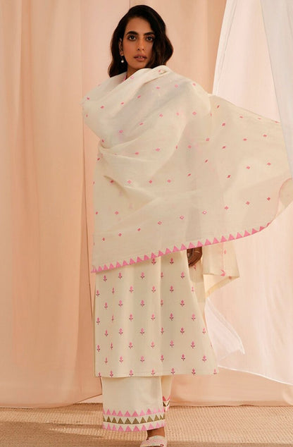 NEW PURE COTTON  WHITE KURTA SET