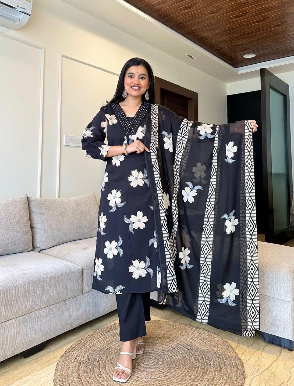 New Floral Print Flair Suit Set