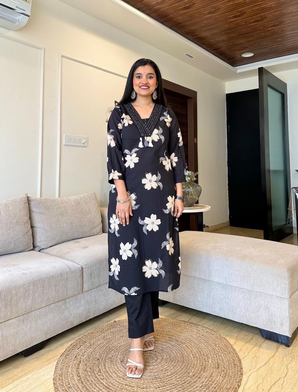 New Floral Print Flair Suit Set