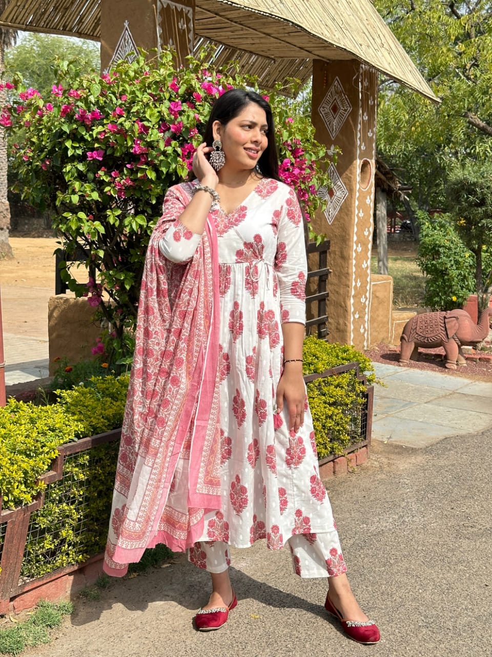 Premium Cotton Anarkali 3-Piece Suit Set