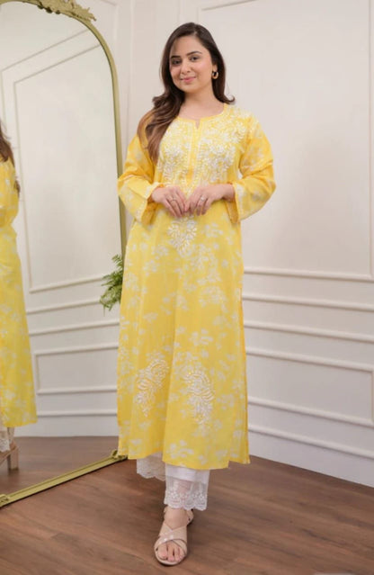New Mul Mul Cotton Chikankari Kurtas