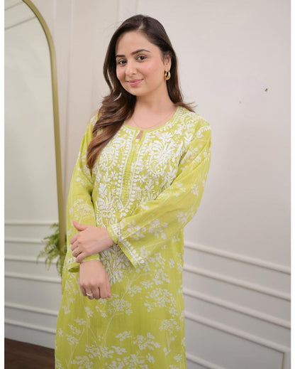 New Mul Mul Cotton Chikankari Kurtas