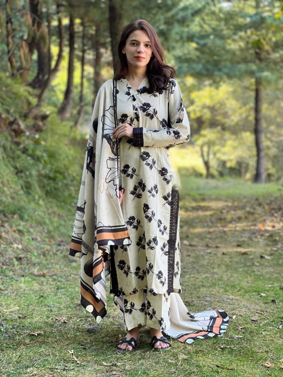 Pure Cotton Kurti Set with Pant & Mulmul Dupatta