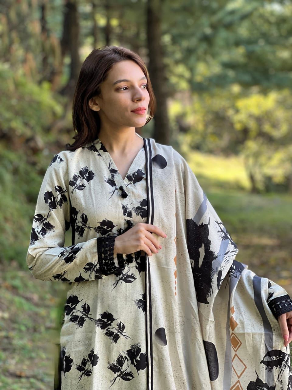 Pure Cotton Kurti Set with Pant & Mulmul Dupatta