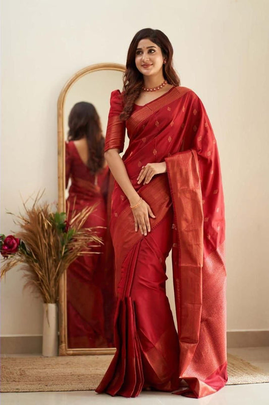 Elegant Soft Lichi Silk Saree with Jacquard Work