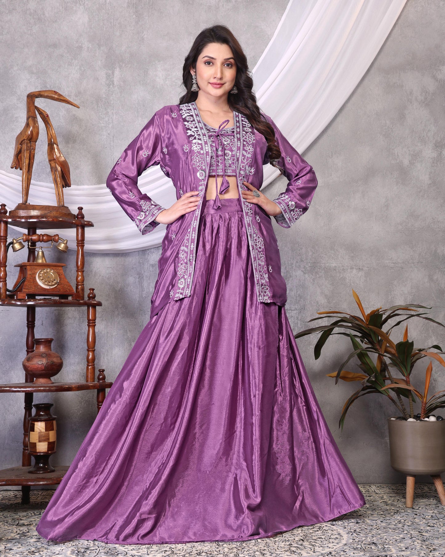 New Smooth Chinon Silk Co-ord Set