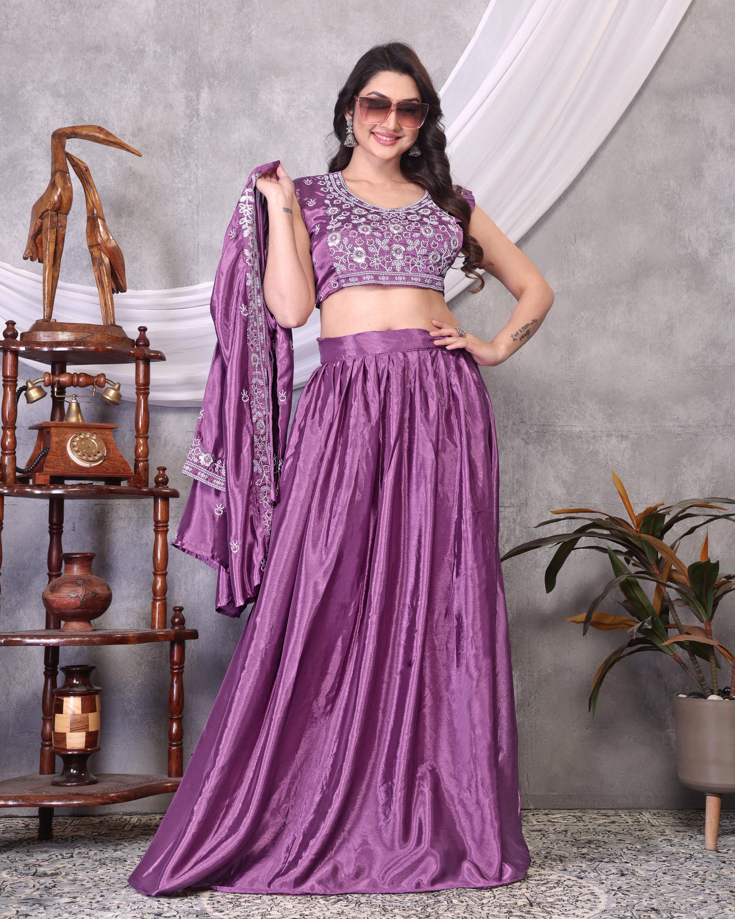 New Smooth Chinon Silk Co-ord Set