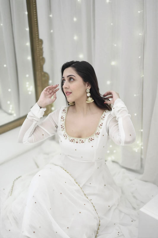 Designer Anarkali Set with Hand Work & Fancy Dupatta