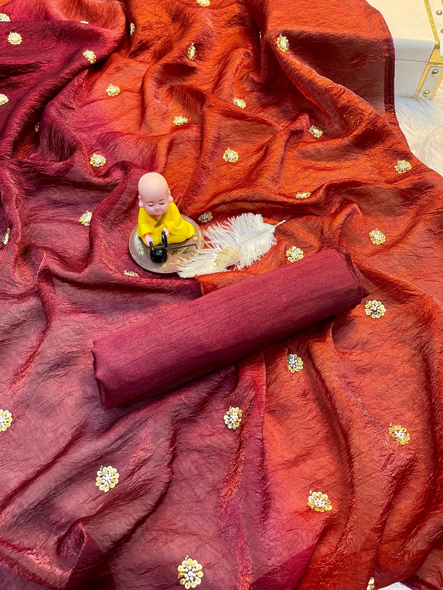 Premium Padding Fandy Satin Saree