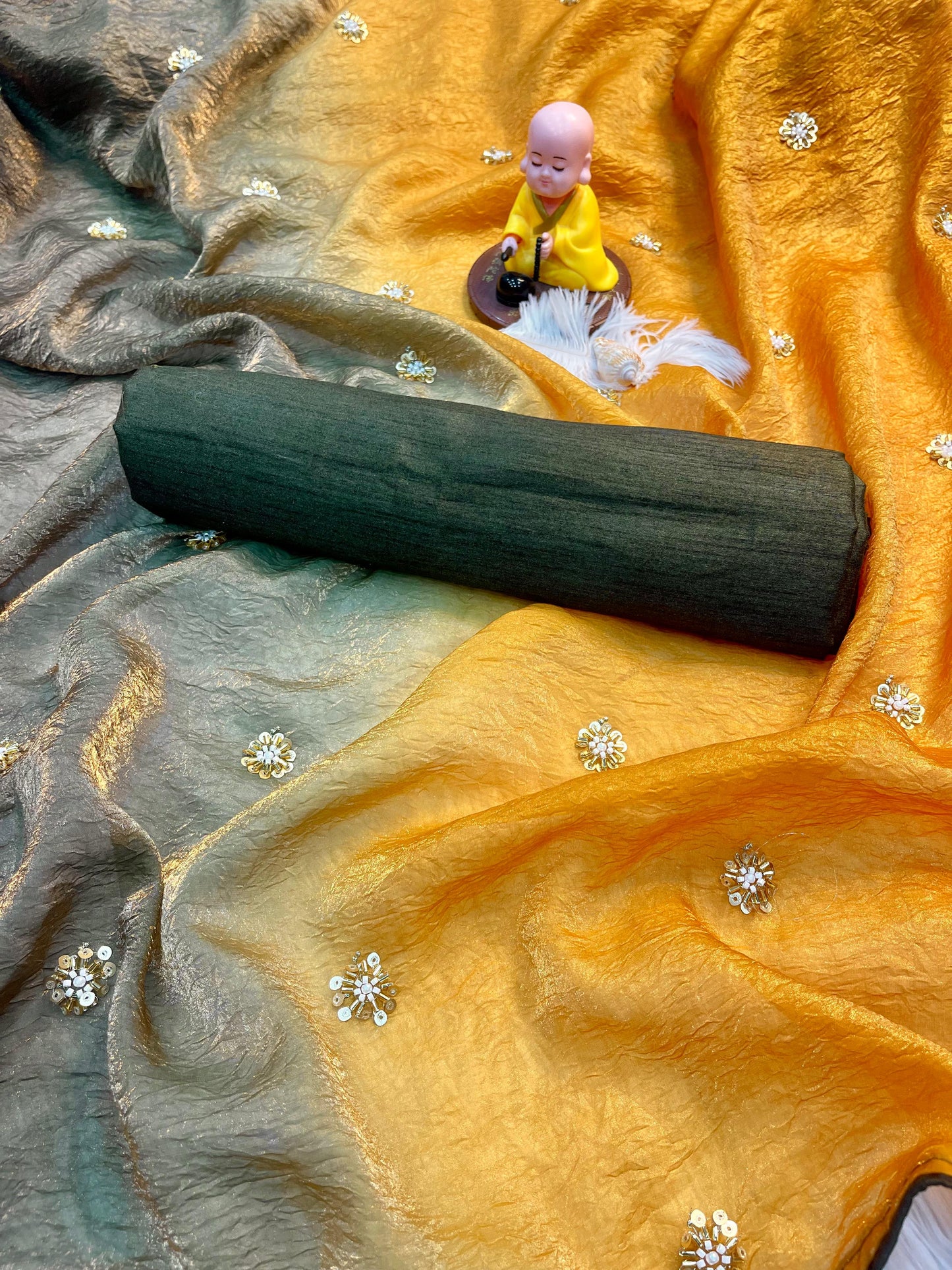 Premium Padding Fandy Satin Saree