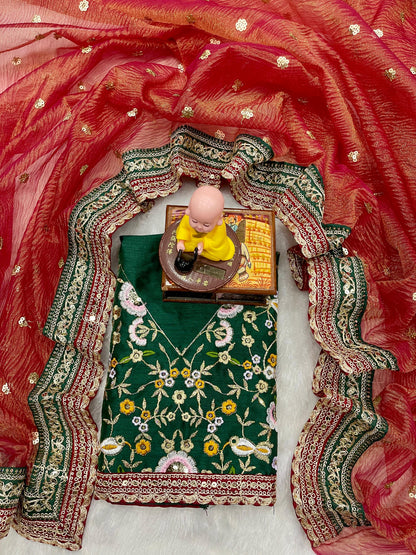 Premium Banarasi Crush Embroidered Saree
