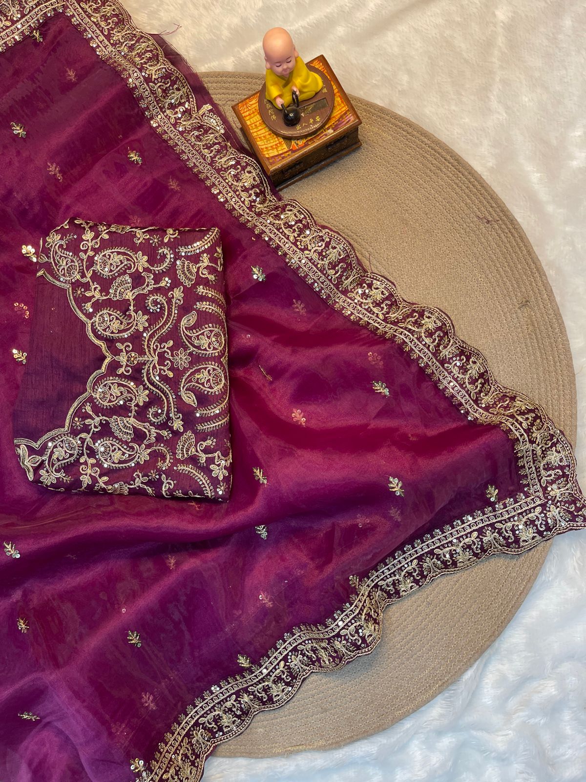 Experience Timeless Elegance with Our Premium Organza Saree