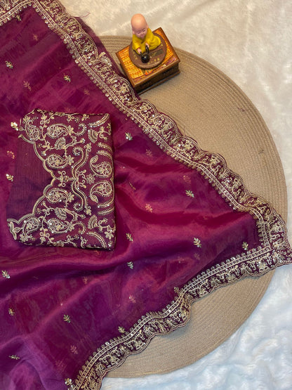 Experience Timeless Elegance with Our Premium Organza Saree