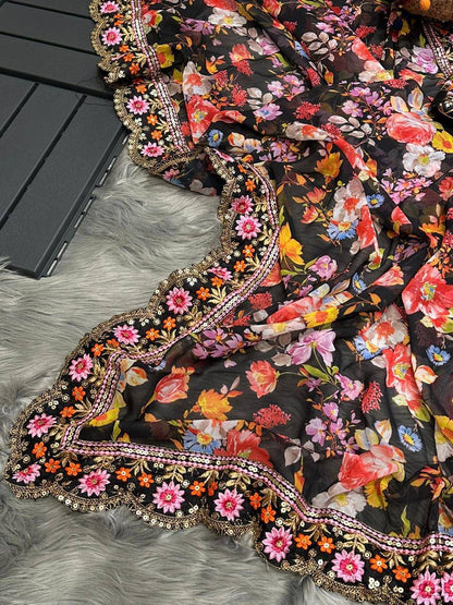 Unveil Grace – Digital Dream in Soft Georgette