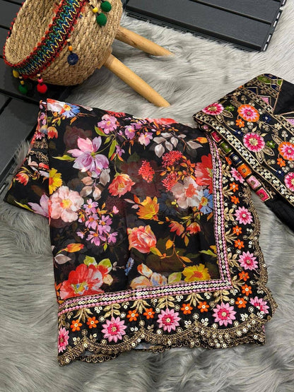 Unveil Grace – Digital Dream in Soft Georgette