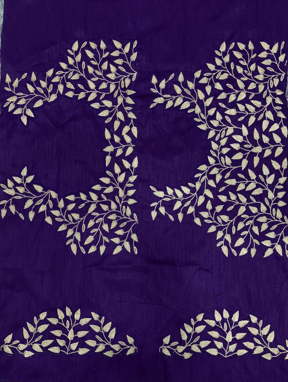 ✨Elegant Jimmy Choo Silk Saree with Designer Cutwork Border❤